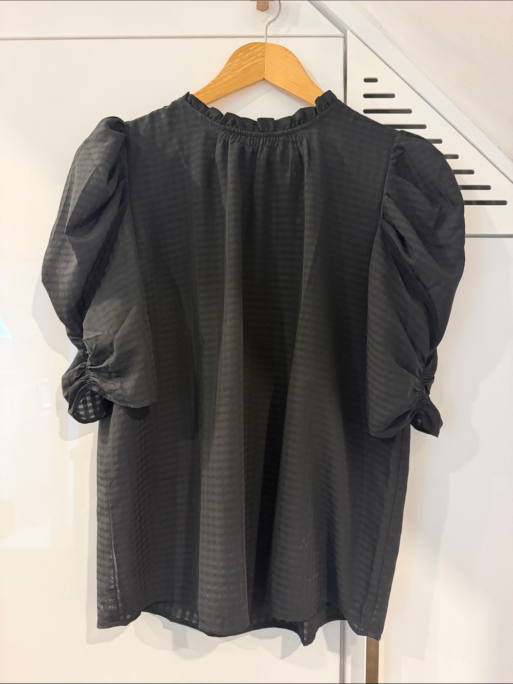 Loft Black Puff-Sleeve Blouse - Elegant Women's Top